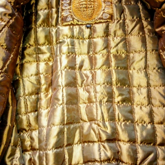 World Tour Embroidered Graphics Removable Hooded Leather Jacket Men's 2XL Cream - Picture 11 of 13